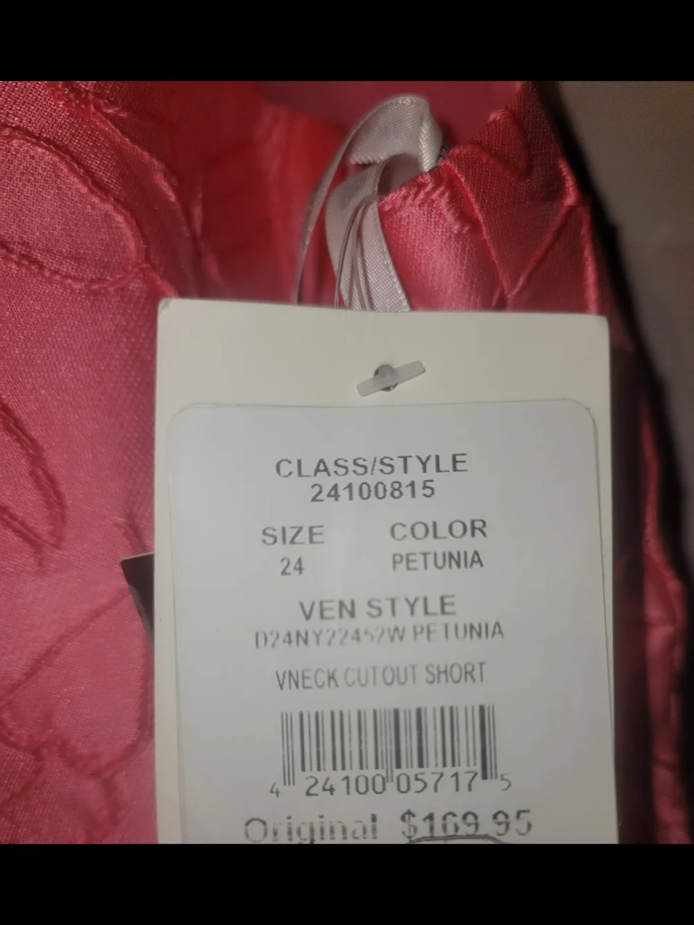 Pink Textured V-Neck Party Dress By Jules & Cleo - Picture 2 of 4